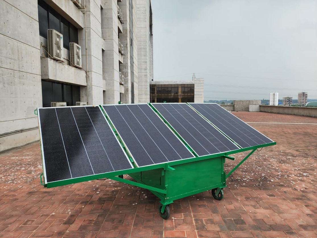 Design & Fabrication of Portable PV-Based Solar Energy System for Military Camps.